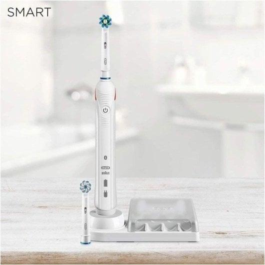 Escova de Dentes Oscilante Rotativo Oral-B Smart 4 4000N 3 Modos 2 Cabeças Temporizador Sensor de Pressão