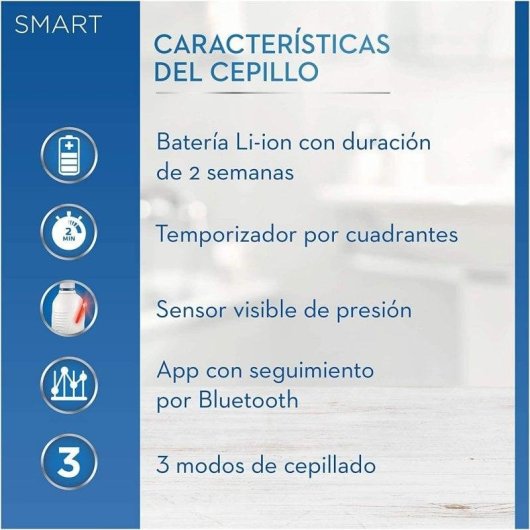 Escova de Dentes Oscilante Rotativo Oral-B Smart 4 4000N 3 Modos 2 Cabeças Temporizador Sensor de Pressão