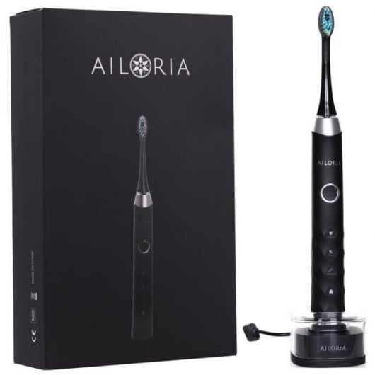 Ailoria SHINE BRIGHT Adulte Brosse à dents à ultrasons Noir, Argent