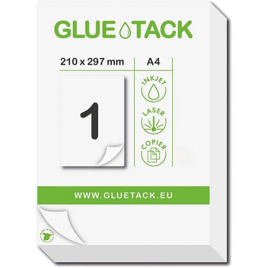 GlueTack Papel Adhesivo A4 200 Unidades
