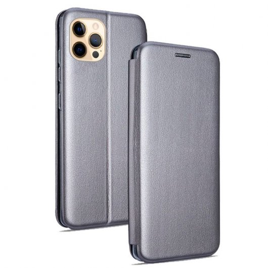 Cool Funda Flip Cover Elegance Plata para iPhone 12 Pro Max