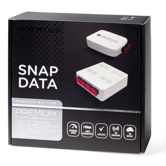 Actelser Kit Premium de Fibra Optica Plástica Snap Data 140m