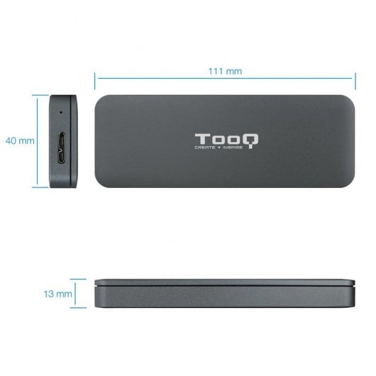 TooQ TQE-2281G Caixa Externa para SSD M.2 NGFF para USB-C 3.1