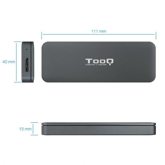 TooQ TQE-2281G Custodia esterna per SSD M.2 NGFF a USB-C 3.1