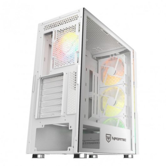 Nfortec Surtur Cristal Templado USB 3.0 ARGB Blanca