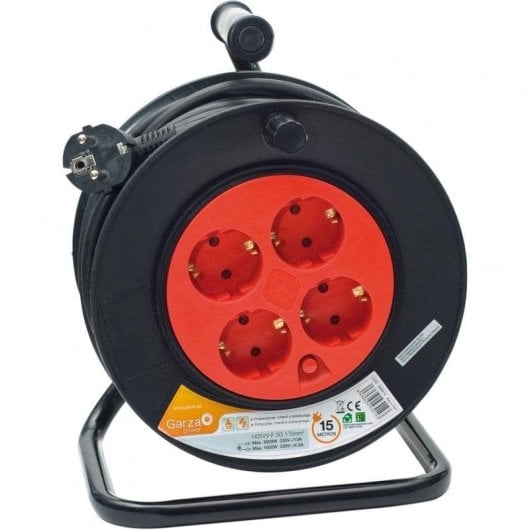 Multipresa Garza Enrollacables 4 prese con protezione bambini e sovraccarico 15 m