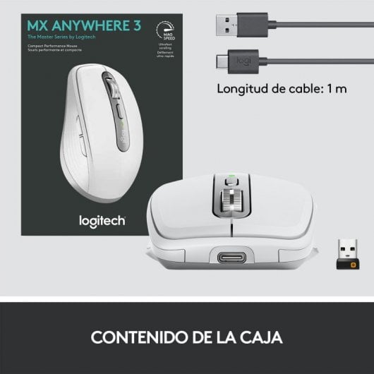 Logitech MX Anywhere 3 Ratón Compacto Inalámbrico 4000DPI Gris