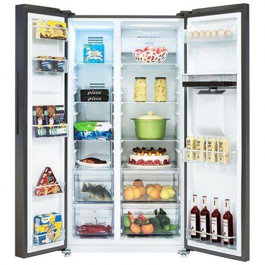 CHiQ FSS559NEI42D Frigorífico Americano E Acero Inoxidable Negro