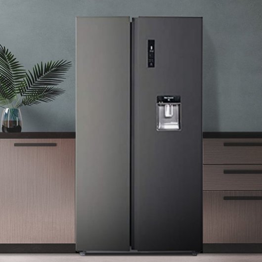 CHiQ FSS559NEI42D Frigorífico Americano E Acero Inoxidable Negro