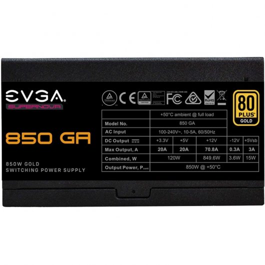 EVGA GA 850W 80 Plus Gold Modular