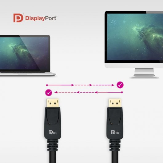 Nanocable Cable DisplayPort 1.4 Macho/Macho Negro 3 m