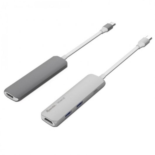 SilverHT Mini-Hub 4 en 1 USB Tipo-C a HDMI/USB 3.0/USB Tipo C Gris