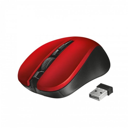 Trust Mydo Silent Click Ratón Inalámbrico Óptico 1800DPI Rojo