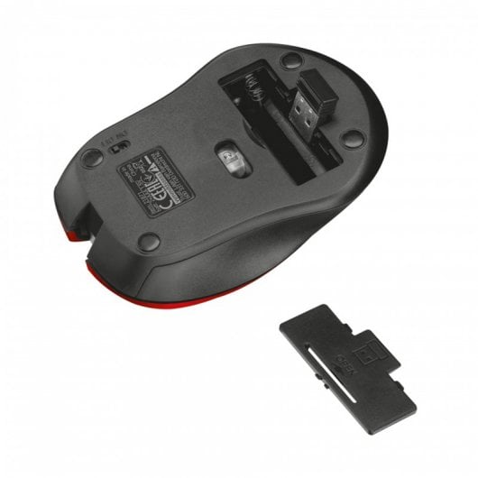Trust Mydo Silent Click Ratón Inalámbrico Óptico 1800DPI Rojo