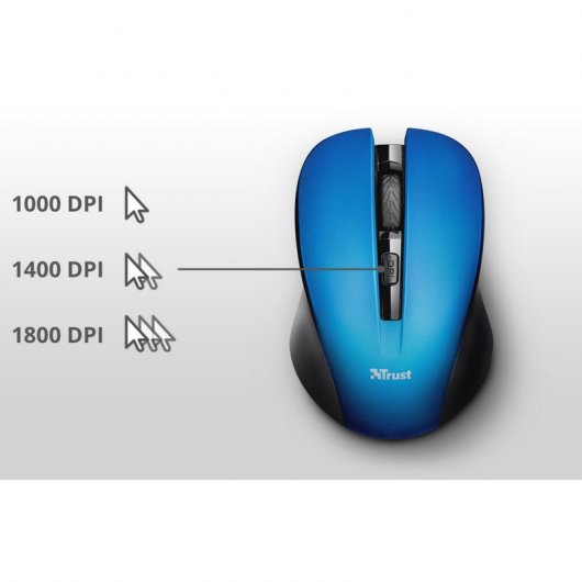Trust Mydo Silent Click Ratón Inalámbrico Óptico 1800DPI Azul