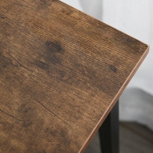 HomCom Mesa Esquinera de Oficina 150x150x75cm Madera Rústica