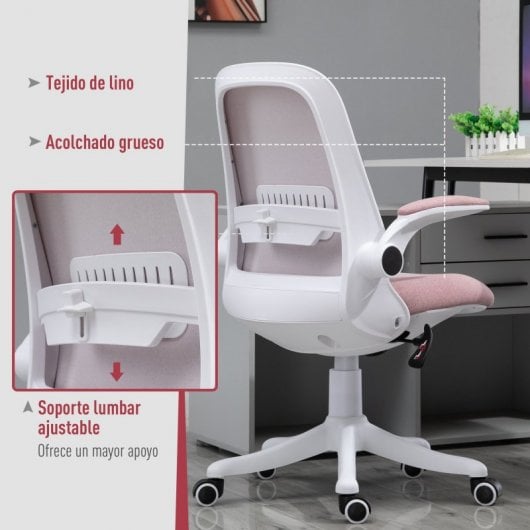 Vinsetto Silla de Oficina Rosa