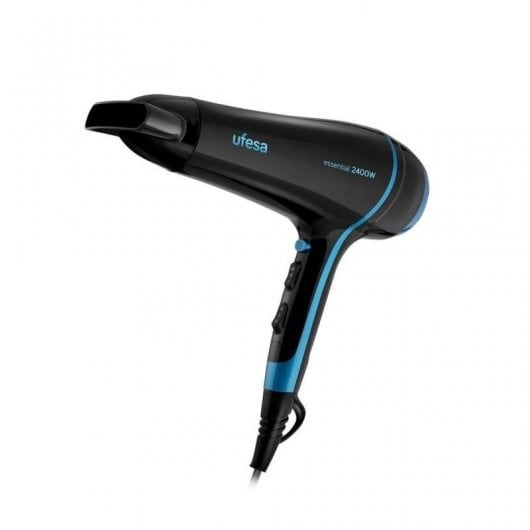 Sèche‑cheveux Ionique Professionnel Ufesa SC8350 Essential 2400W 3 Températures 2 Vitesses Air Froid Noir Bleu