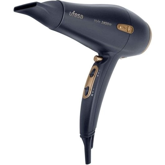 Secador de Cabelo Profissional Iónico Ufesa SC8460 2400W 3 Temperaturas 2 Velocidades com Difusor Preto