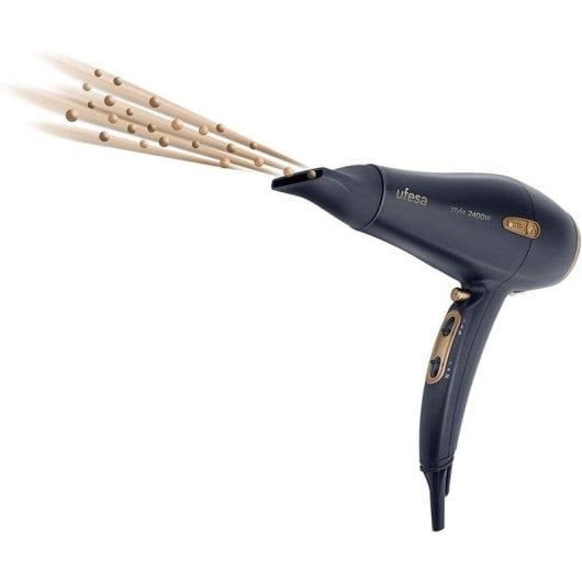 Secador de Cabelo Profissional Iónico Ufesa SC8460 2400W 3 Temperaturas 2 Velocidades com Difusor Preto