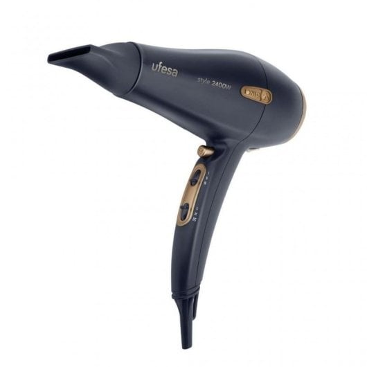 Secador de Cabelo Profissional Iónico Ufesa SC8460 2400W 3 Temperaturas 2 Velocidades com Difusor Preto
