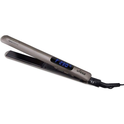 Prancha de cabelo Ufesa PP5500 Velvet Pro Cerâmica 2 em 1 230ºC Desligamento automático Preta