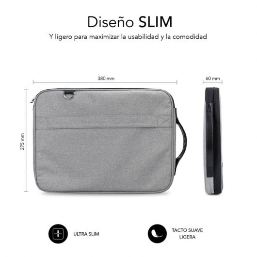 Subblim Advance Aktentasche für Laptops bis 14 Zoll, Grau