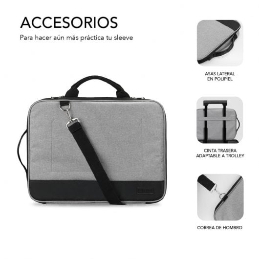 Subblim Advance Aktentasche für Laptops bis 14 Zoll, Grau