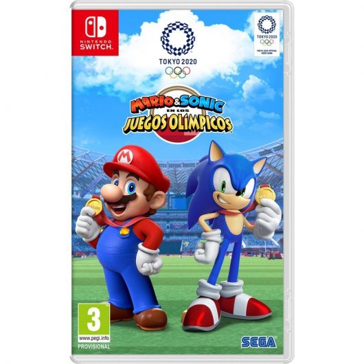 Nintendo Pack Switch Azul Neón/Rojo Neón V2 + Mario & Sonic en los Juegos Olímpicos Tokyo 2020