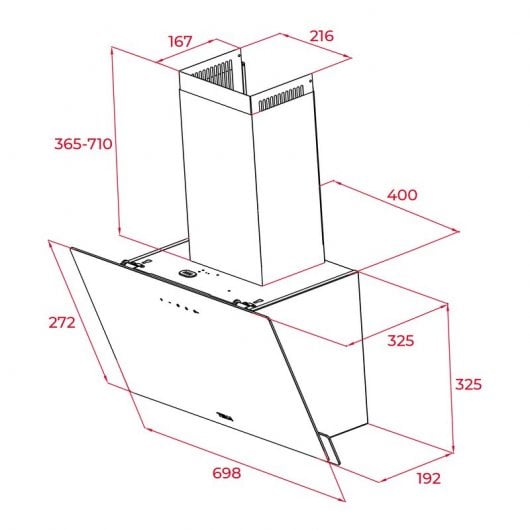 Teka DVN 74030 TTC Campana Decorativa Vertical 70cm Cristal Negro