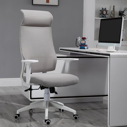 Vinsetto Silla de Oficina Ergonómica y Ajustable Gris