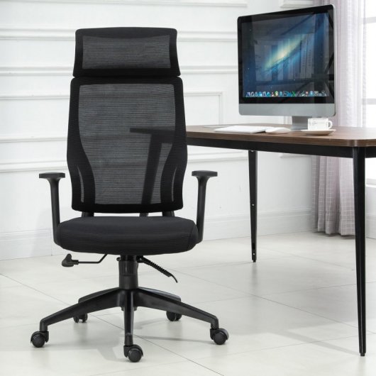 Vinsetto Silla de Oficina Ergonómica y Ajustable Negra