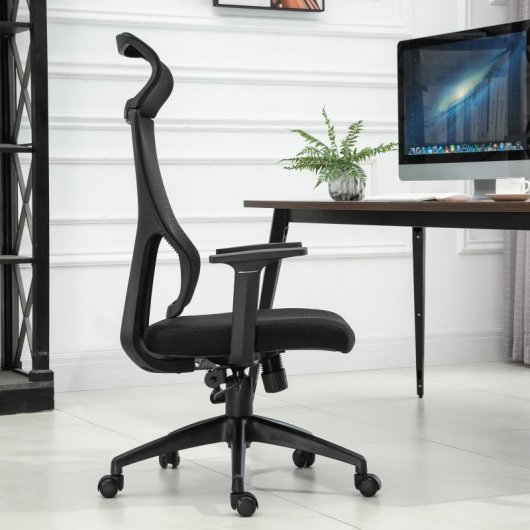Vinsetto Silla de Oficina Ergonómica y Ajustable Negra