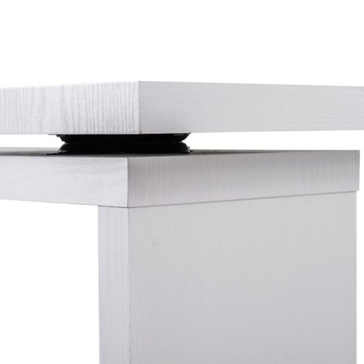 HomCom Mesa Esquinera Modulable 114x120x76cm Blanca