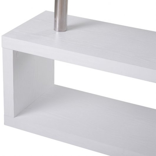 HomCom Mesa Esquinera Modulable 114x120x76cm Blanca