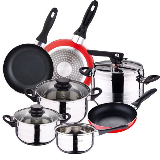 San Ignacio Toledo Batería de Cocina 3 Ollas + 3 Sartenes + Olla a Presión