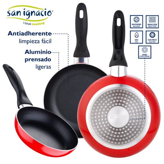 San Ignacio Toledo Batería de Cocina 3 Ollas + 3 Sartenes + Olla a Presión