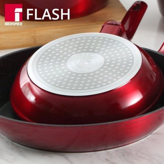 Bergner Set 3 Sartenes Aluminio Forjado + Batería de Cocina de Acero Inoxidable 7 Piezas