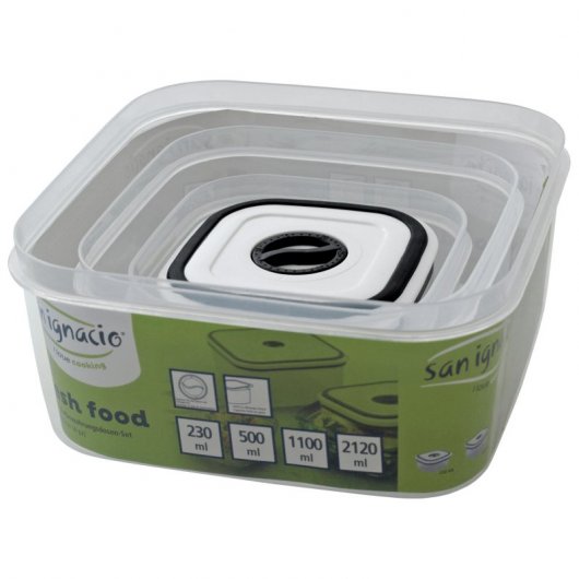 San Ignacio Granito Set 3 Sartenes de Aluminio 20/24/26cm + 4 Recipientes Herméticos