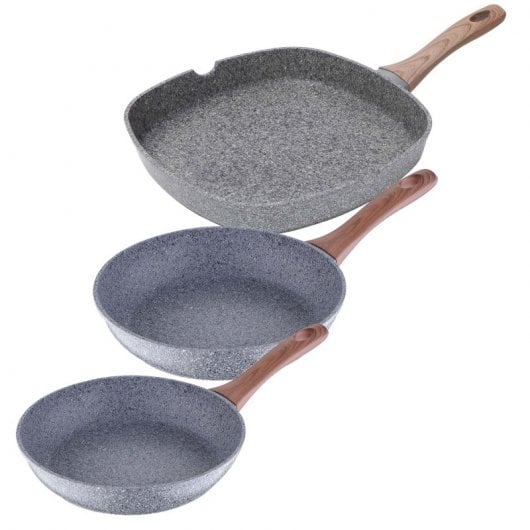 San Ignacio Granito Set 2 Sartenes de Aluminio + Plancha 20/26/28cm