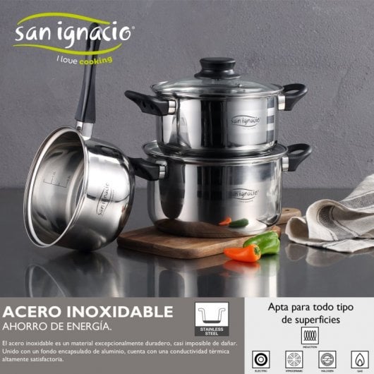 San Ignacio Batería de Cocina 3 Ollas + 3 Sartenes San Ignacio Venus