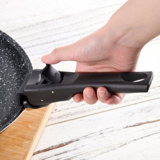 Bergner Click & Cook Set 5 Sartenes + 2 Mangos Desmontables Negro