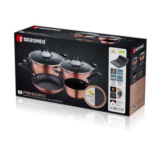 Bergner Pandora Batería de Cocina de Aluminio Forjado 6 Piezas