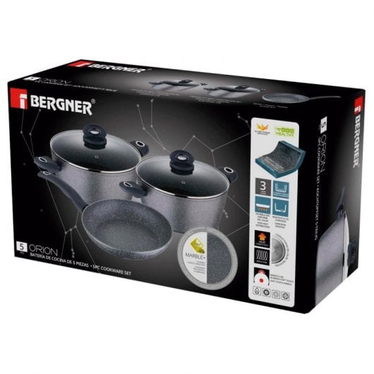 Bergner Orion Batería de Cocina de Aluminio Forjado 5 Piezas