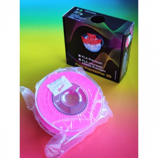 3DWorld Bobina de Filamento PLA Premium 1.75mm Rosa Neón 1Kg