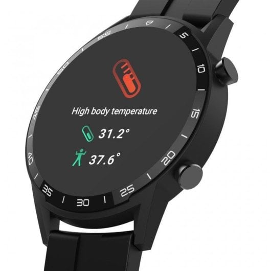 Unotec Round Series 6 Bluetooth 44mm Écran IPS Noir Étanche IP68 Fréquence Cardiaque