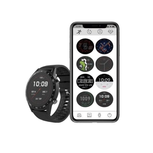 Unotec Round Series 6 Bluetooth 44mm Écran IPS Noir Étanche IP68 Fréquence Cardiaque