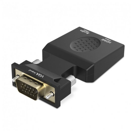 Unotec Adaptador Compacto VGA a HDMI con Sonido