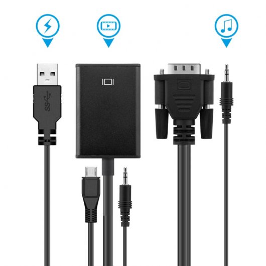 Unotec Adaptador VGA para HDMI com Som