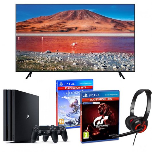 Pack Jugón TV Samsung 50" UltraHD 4K + PS4 Pro 1TB + GT Sport + Horizon Zero Dawn + Auricular Indeca